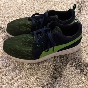 Navy and Green Puma Sneakers